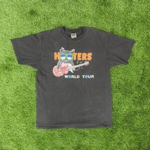 Vintage 90s Hooters World Tour Shirt Mens XL Black Single Stitch Sold Out Music